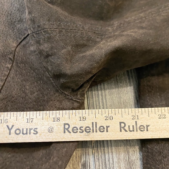 SOLD Ruff Hewn Womens - Full Zip Jacket Brown Black Genuine Leather - Size - Picture 9 of 10